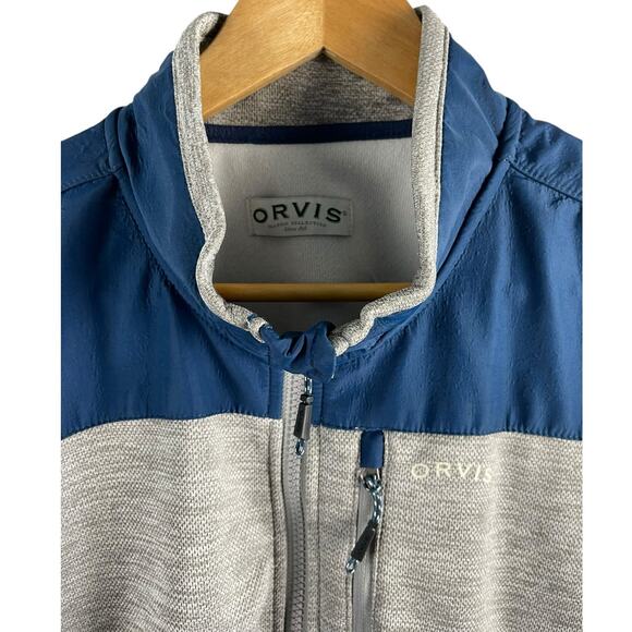 Orvis Bonded Mesh Fleece Full Zip Jacket Gray & Blue Size XL - Picture 9 of 14